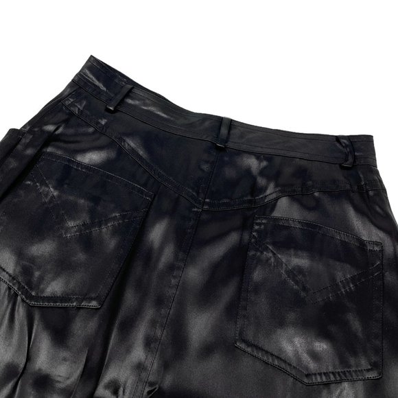 Christian Dior Vintage D Buckle Satin Skirt #40 Zip Black Gold [103155] - Picture 8 of 10